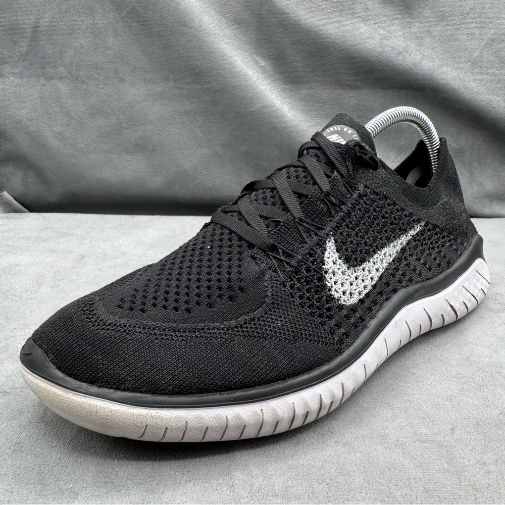 Nike Free RN Flyknit 2018 Running Shoes Men’s Size 9.5 Black White Athletic - Picture 5 of 14